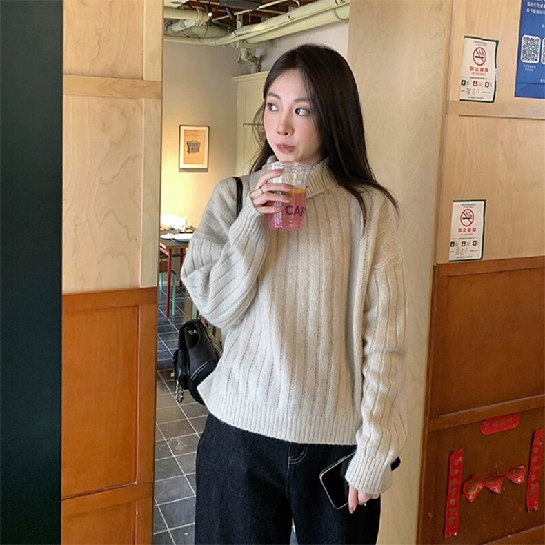 秋季新款纯色针织时尚套头上衣时尚百搭,针织衫/毛衣,泰沅羊绒