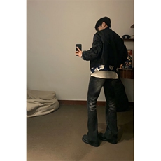 24年新款复古水洗磨破修身牛仔裤X1002-1-NZ2401-P60，男装牛仔裤，星座1002-1