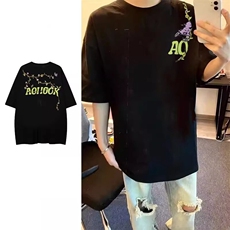 万针全刺绣工艺高品质260克双纱纯棉美式高街短袖T恤特P33，男装T恤，电商A486