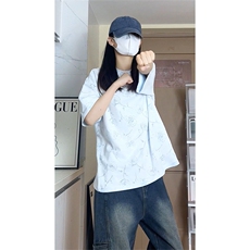 设计感烧花圆领正肩T恤男女夏季大码短袖上衣T3613-特价P30，男装T恤，电商A007