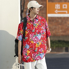 P01中性男女休闲大码花衣服polo衫宽松透气东北大花风团队服，男装Polo衫，星座115A(原星座507）