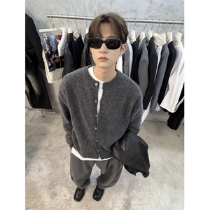 老钱时尚针织外套慵懒风设计师款微宽松百搭高级感男外套LF93 P60图片
