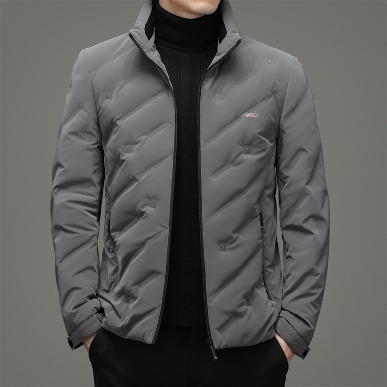 羽绒服中青年男士潮流休闲纯色立领90%绒羽绒男装外套ZG2947-P205,男装羽绒服,电商B212（原钱塘6029）
