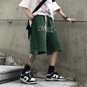 短裤男夏季潮牌ins字母嘻哈外穿沙滩裤薄款宽松五分裤潮DK607-P26图片