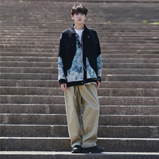 2025港风风植物花卉刺绣夹克大码M-5XL潮美式男Jk7806P95，男装夹克，星座227-7