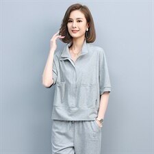 2023夏季新款简约休闲时尚立领宽松透气落肩袖舒适上衣，女装卫衣/绒衫，玛其路