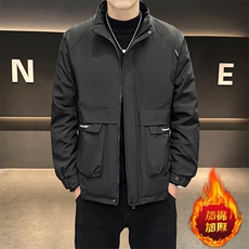 1018-JK918-P68新款工装立领夹克男款二棉衣服潮牌微阔浅色外套，男装棉衣，星座1018