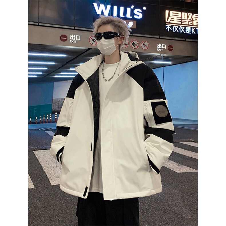 防水撞色棉服 DD2249-125控价168冬季棉衣防寒外套魔术贴保暖连帽图片