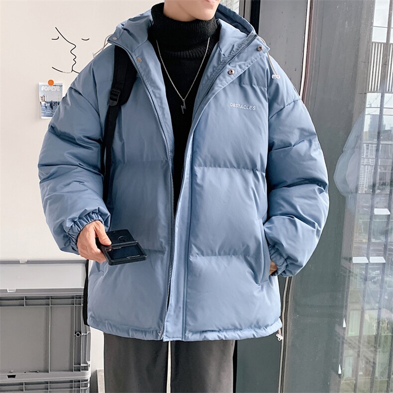 情侣款连帽棉衣男冬季加厚男士棉服潮流棉袄纯色A266-WT09-P65,男装棉衣,电商A266