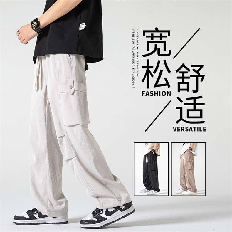 直播数据款 春季新款大口袋伞兵裤宽松直筒休闲裤工装裤 K515-P42图片