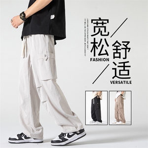 直播数据款 春季新款大口袋伞兵裤宽松直筒休闲裤工装裤 K515-P42图片