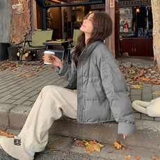 粉色立领短款羽绒服女2025年冬季新款今年流行超好看小个子面包服，女装羽绒服，2C129