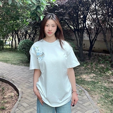 万针全刺绣解构设计260克重磅双纱纯棉高品质美式高街短袖T恤特35，男装T恤，电商A486