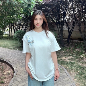 万针全刺绣解构设计260克重磅双纱纯棉高品质美式高街短袖T恤特35图片