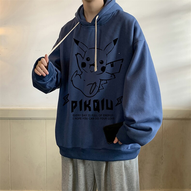 纯棉连帽卫衣男大码运动帽衫宽松薄WY2078-P35加绒款-P40,男装卫衣,电商A040