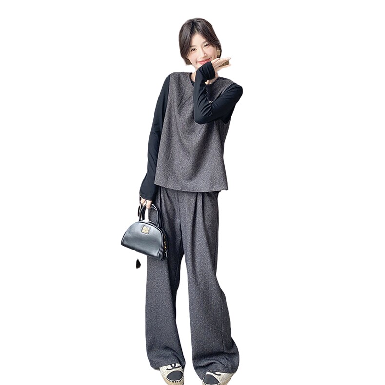 【春款新品现货】法式三件套打底+马甲+长裤088-7721p175k238,女装套装/套裙,2C088