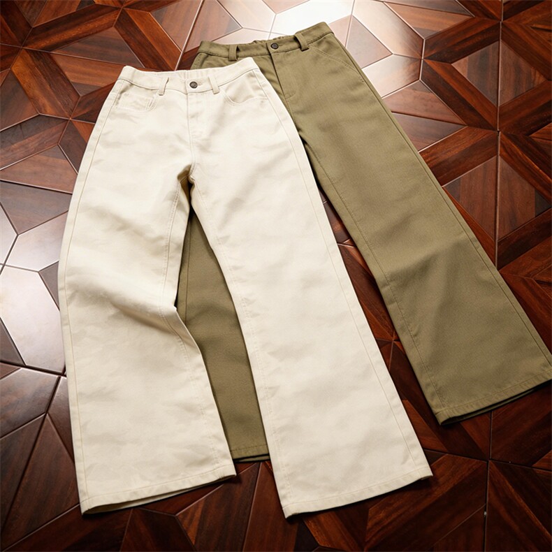 春夏美式高街褶皱休闲裤男女西裤直筒垂感裤子潮牌百搭阔腿长裤子，男装西裤，电商A443