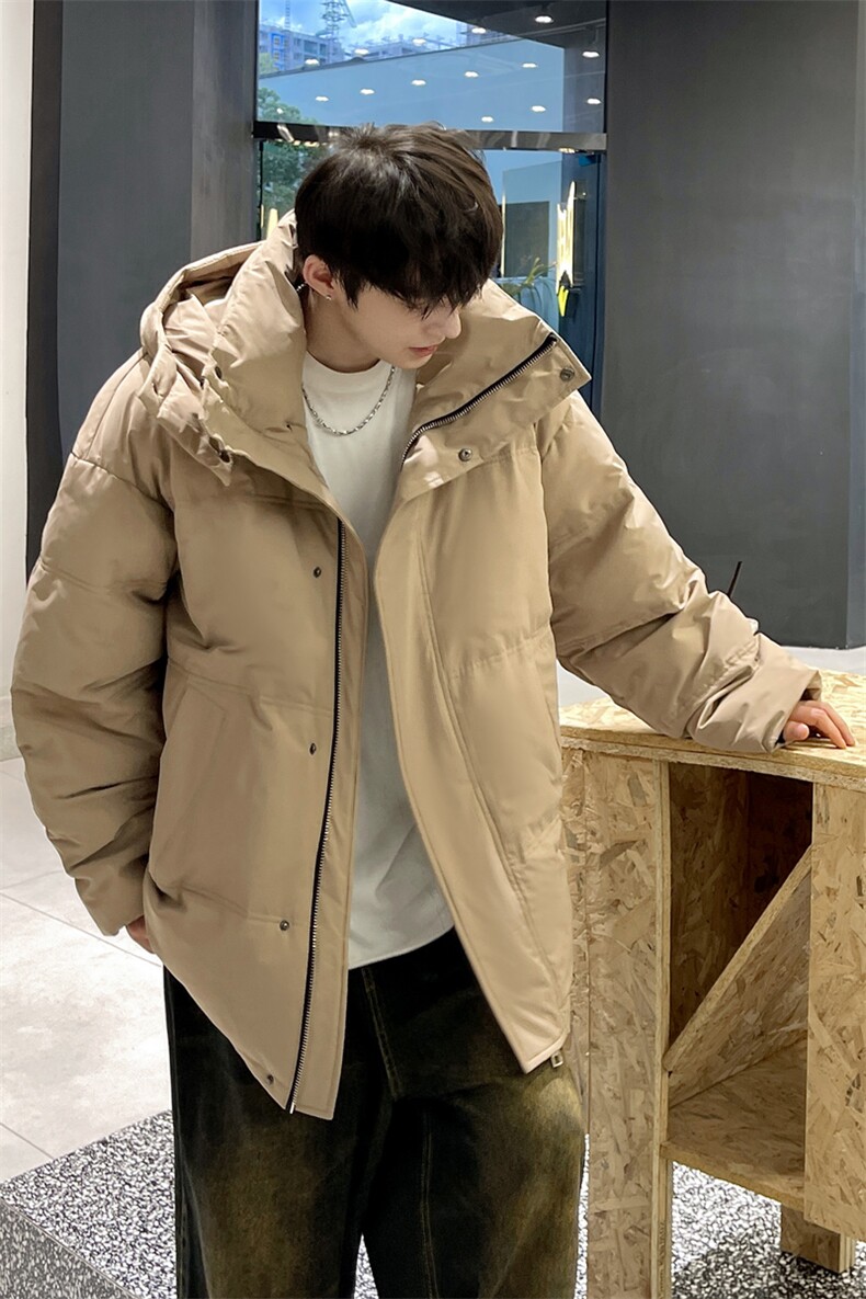 羽绒服男冬季新款港风宽松连帽白鸭绒外套YR922-P160(控价208元,男装羽绒服,星座214-3