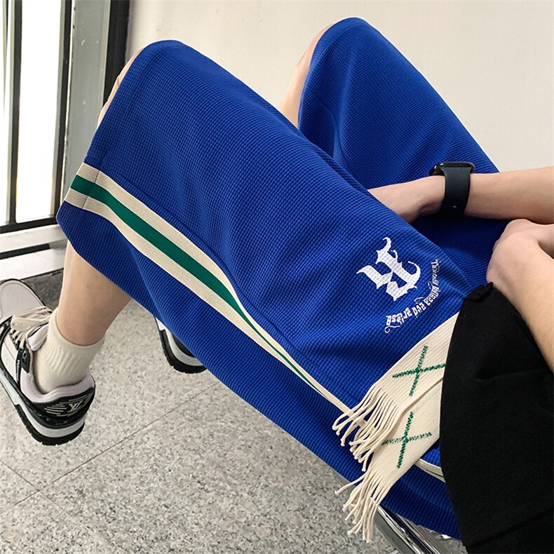 2025夏季新款华夫格沙滩五分裤男女休闲中裤宽松短裤衩K1070-P26,男装牛仔裤,星座207