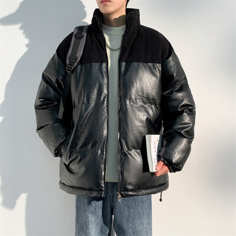加大码得物直播品质~M-6XL PU皮拼接棉衣银狐绒外套 3616特P95图片