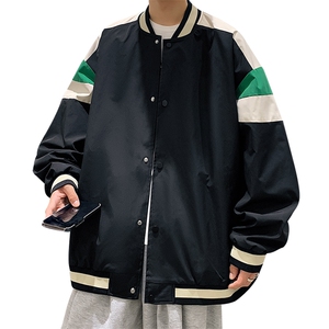 小牛津上衣夹克宽松落肩拼色棒球服外套XZ214-8 JK700-P65图片