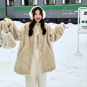 高级感仿水貂毛皮草外套女2025新款毛绒大衣 2C227/3362/P245K368图片