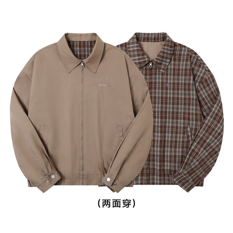 港风秋款男女双面穿夹克衫刺绣拉链开衫休闲外套JK0635P70,男装夹克,星座1013-1