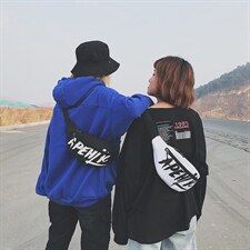 新款零钱包包腰包ins小挎包潮牌帆布蹦迪包字母胸包，鞋类箱包男包，星座510A-2