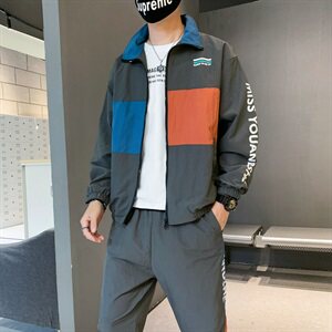 春秋装夹克两件套休闲运动套装韩版潮流男装搭配一套DS871TP75