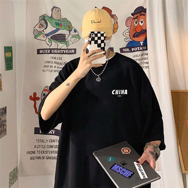 Q11248-P30春夏季七分袖t恤男大码五分袖男短袖中袖,男装T恤,电商A040