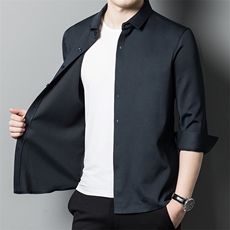 CA802215钱塘2020-2冬季厚款加绒商务休闲中年男士百搭衬衣P82，男装衬衫，钱塘207-2