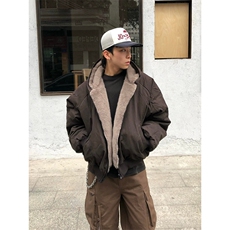两面穿现货重磅短款座山雕棉衣男女双面穿毛毛绒棉服加厚外套，男装棉衣，电商A486