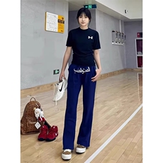 美式高街潮牌男女运动休闲裤直筒宽松慵懒显瘦印花休闲卫裤子，男装休闲裤，电商A486