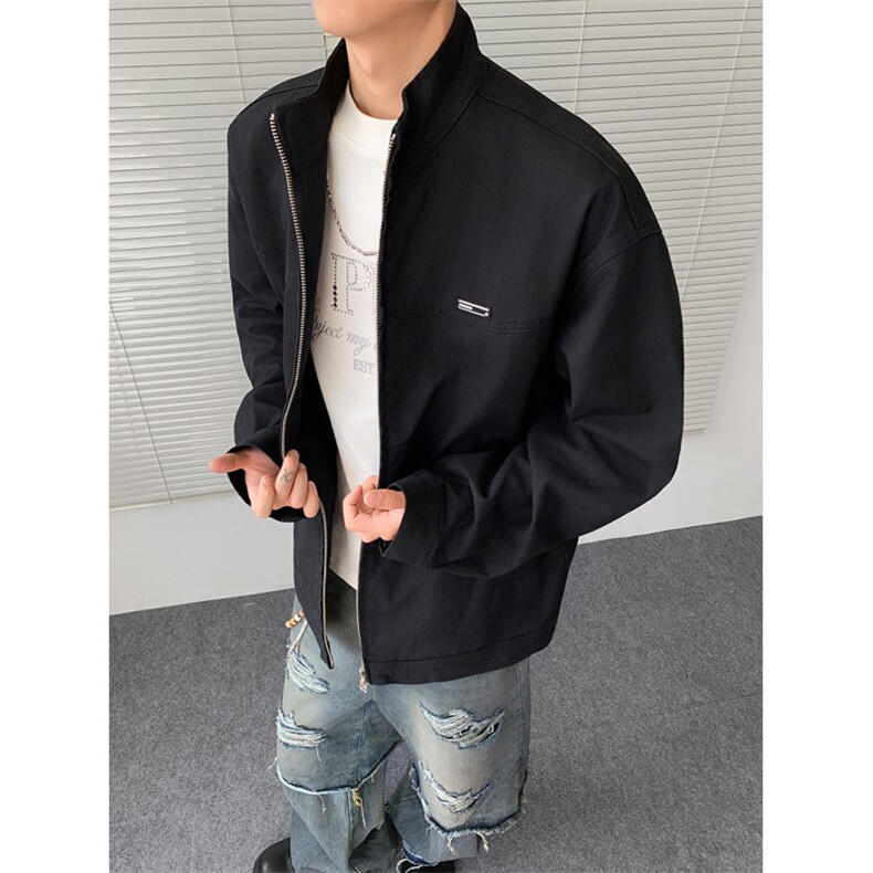 现货得物二开立领教练夹克男秋cleanfit美式休闲外套JK1257-P85，男装夹克，星座1103-3