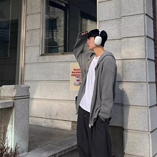 双拉链连帽针织毛衣外套男春秋韩版潮流百搭情侣款外套MY233-P60，男装针织衫/毛衣，星座208-5