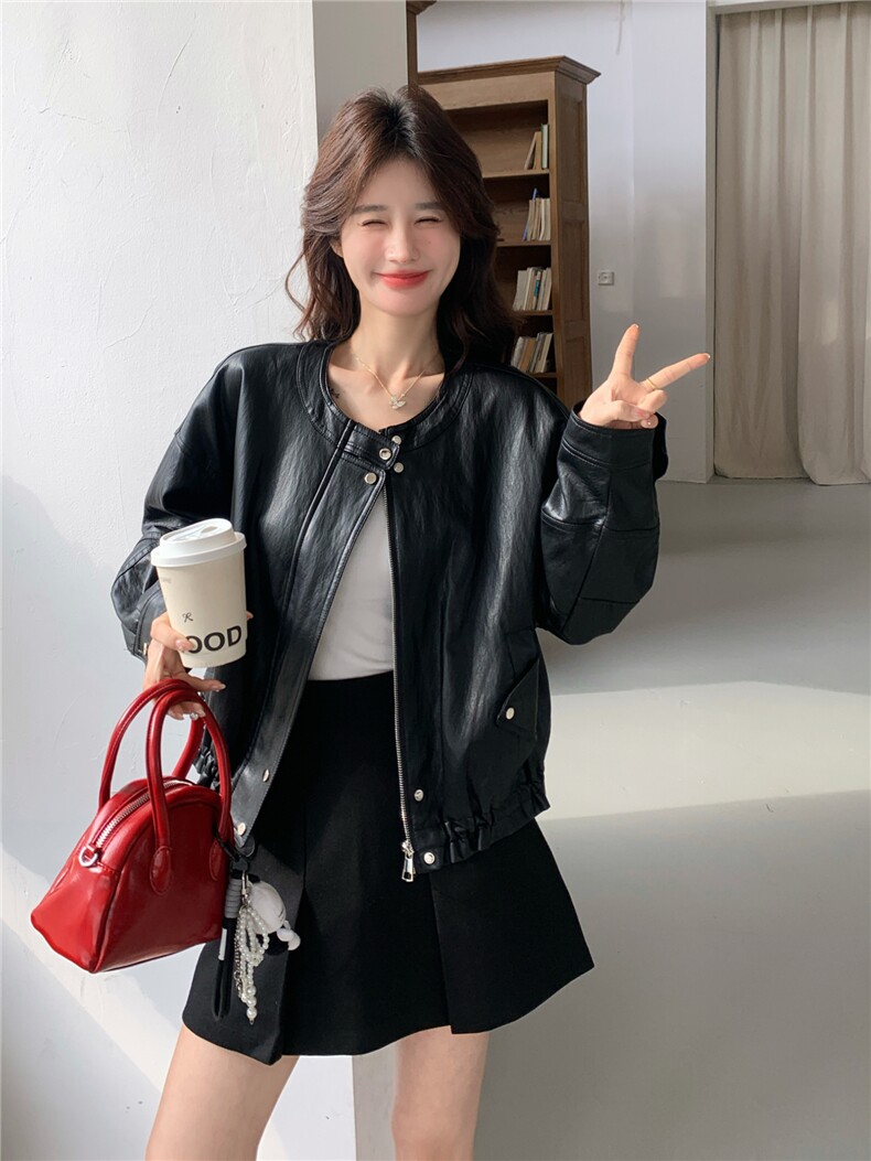 大货已出春季新款PU皮衣外套2199-P175-K245,女装皮衣,网红馆