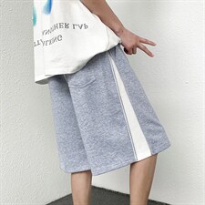 2025夏季港风宽松拉链假两件印花休闲短裤B266-DK05-P30，男装牛仔裤，星座B257-1