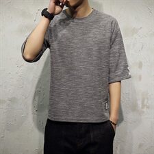 A003-T713-P30韩版修身男士T恤贴标T恤日系模特，男装T恤，电商A003