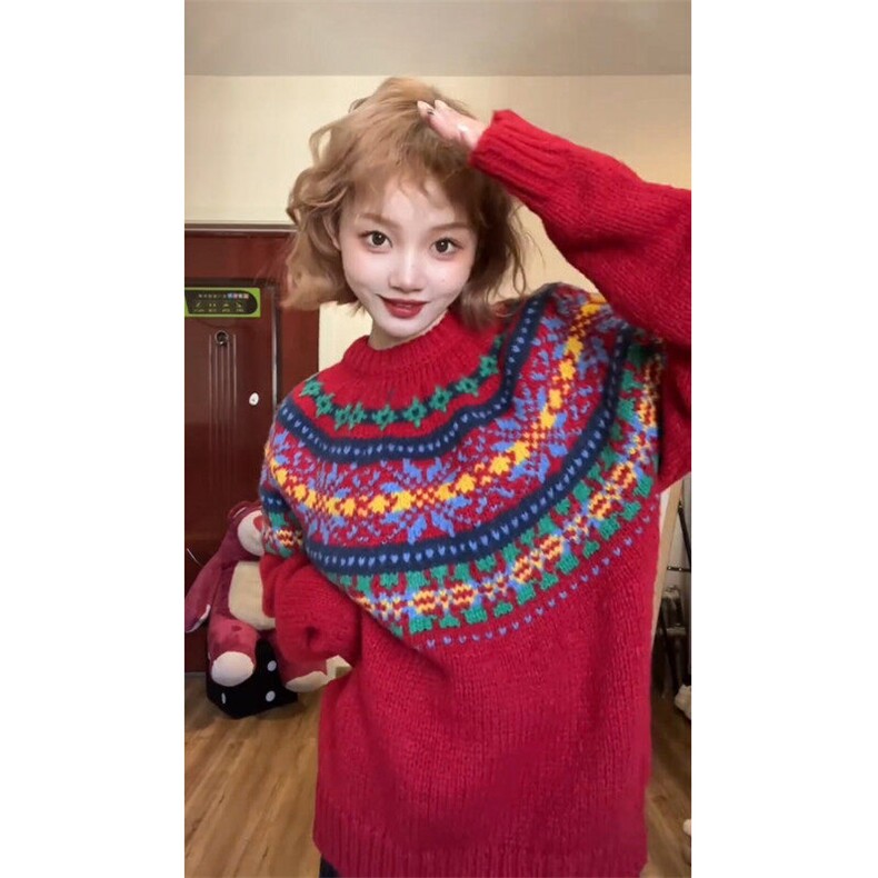 【有货】6718CC-特P58费尔岛圣诞毛衣男女情侣装针织衫外套,男装针织衫/毛衣,星座1007（原301D）