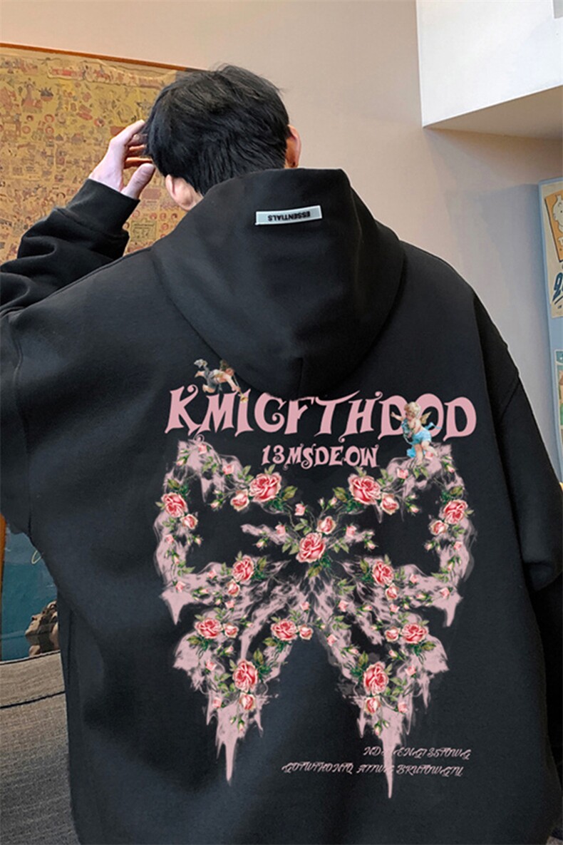 供抖音丶重磅高品棉350克排扣连帽蝴蝶卫衣LW6086-特p58控78,男装卫衣,星座508（原C305）