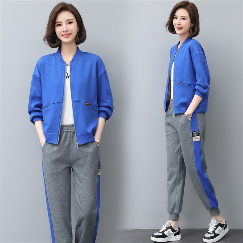 时尚休闲卫衣两件套女春秋新款宽松显瘦运动套装百搭潮流外套长裤图片