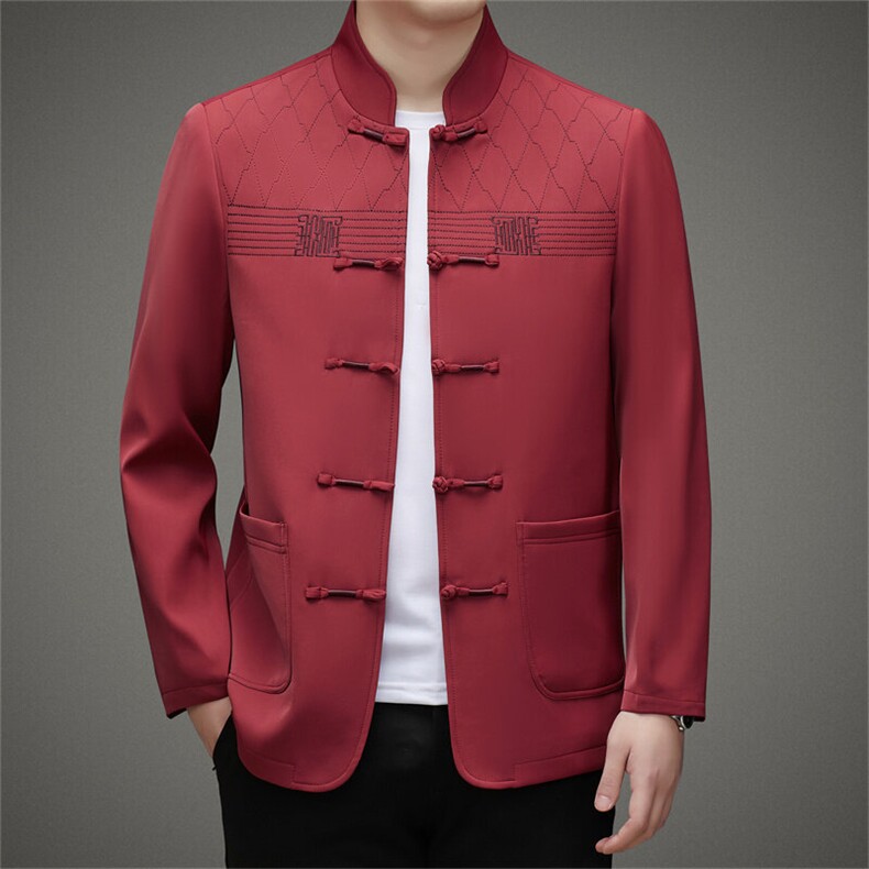 春秋风唐装盘扣外套MJ5802-单上衣P115套装P170三件套P240,男装休闲套装,星座1105-3