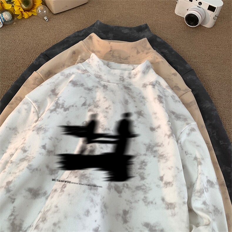 260克重磅扎染德绒半高领打底衫【有货】C403A-DR25500ZR-P25，男装T恤，电商C403A