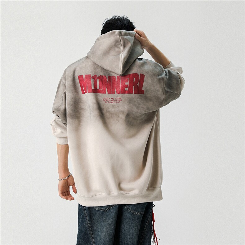 25新春字母扎染宽松潮牌韩版连帽卫衣W5002/P89128,男装卫衣,星座202