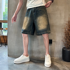 夏季痞帅牛仔短裤Z041#-P45，男装牛仔裤，星座905