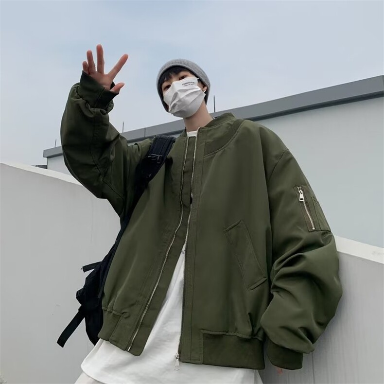 棒球服外套男秋季美式潮牌宽松飞行员夹克外套1001-1-J8820-P55,男装夹克,星座1001-1