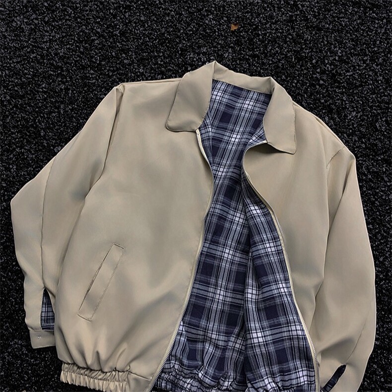 正反两穿小香风外套男痞帅高级感vintage夹克美式棒球服W5933-P72,男装夹克,星座412-3