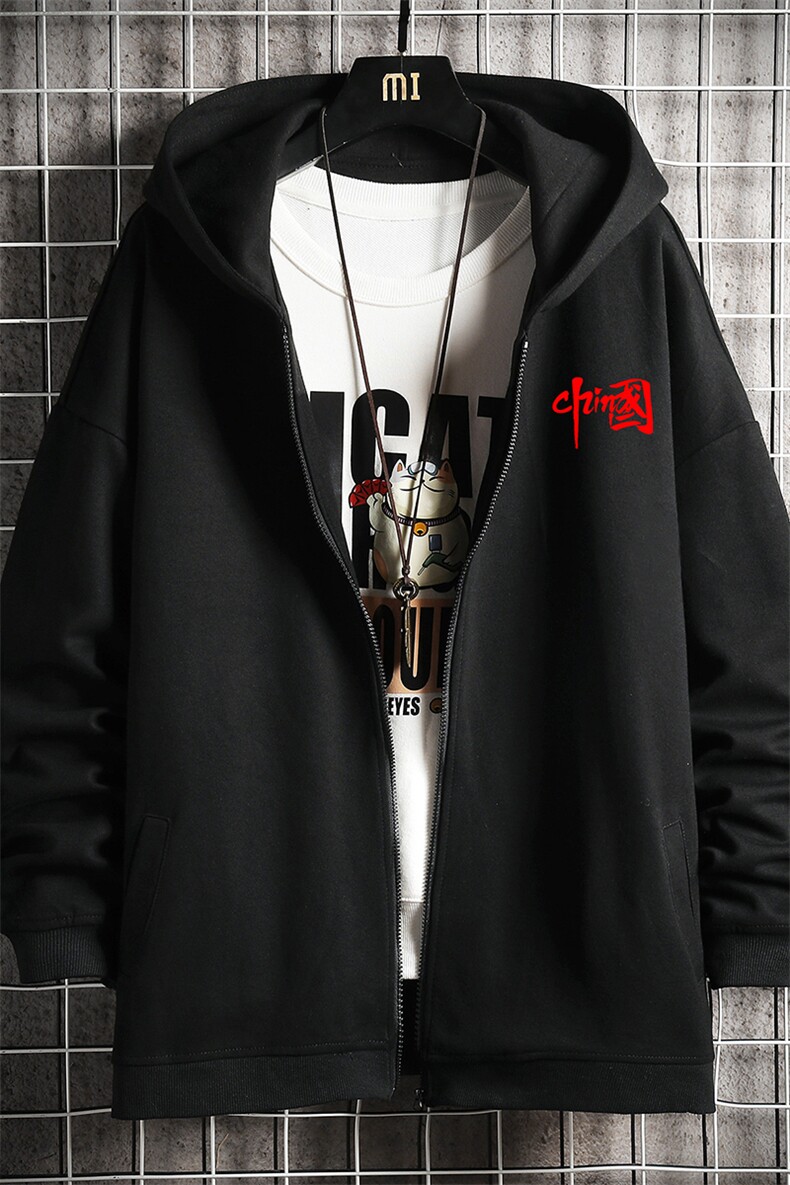 KS21276-P38加绒款-P43连帽开衫卫衣男运动外套大码班服网格,男装卫衣,电商A040A