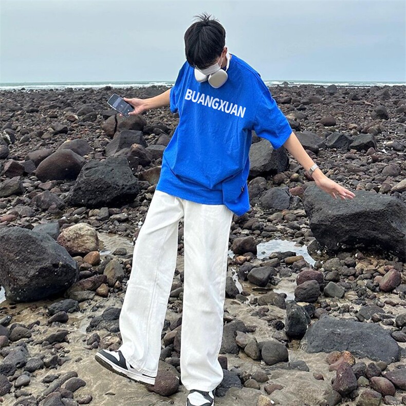 高街字母印花t恤男短袖宽松夏季纯棉美式半袖上衣T1001-特P23控39,男装T恤,星座218-5