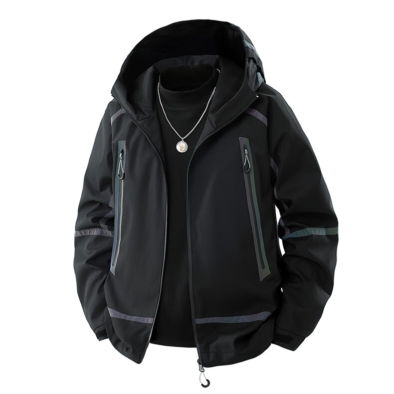 春季新款雪尼尔防水防风连帽外套户外休闲夹克男上衣 JK3511 P85图片